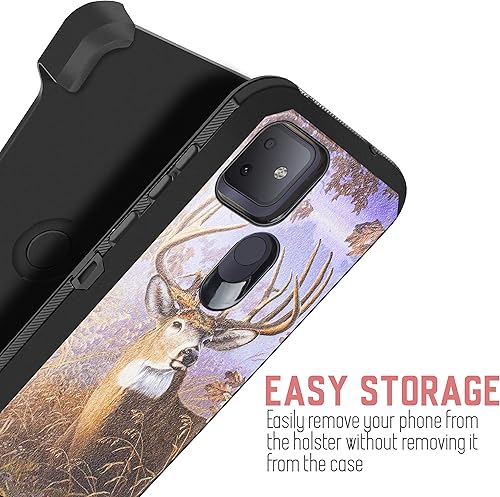 Miniatura 3 de JACKPOT WIRELESS Funda protectora híbrida para T-Mobile Revvl 5G a prueba de golpes con función atril de pantalla integrada y clip para cinturón,