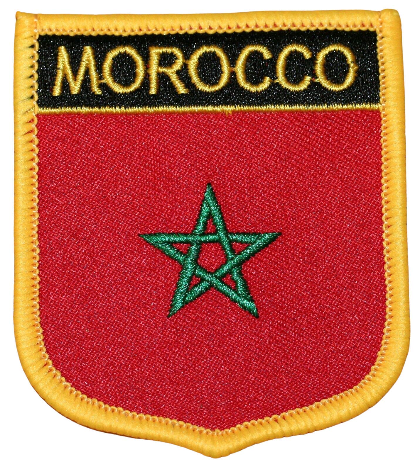 Morocco Embroidered Shield Flag Patch