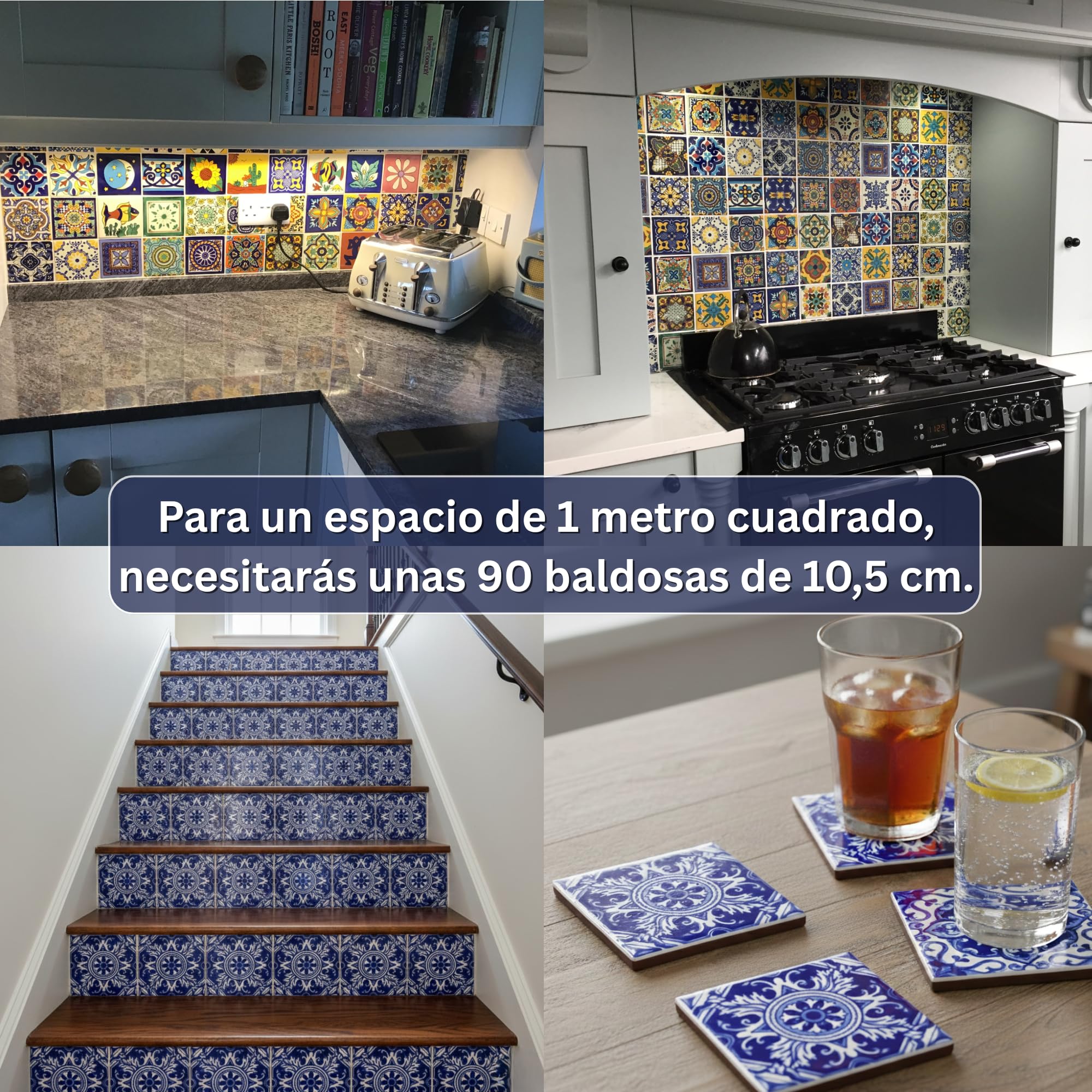 Tumia LAC Azulejos Mexicanos Artesanales de Talavera de 10.5cm