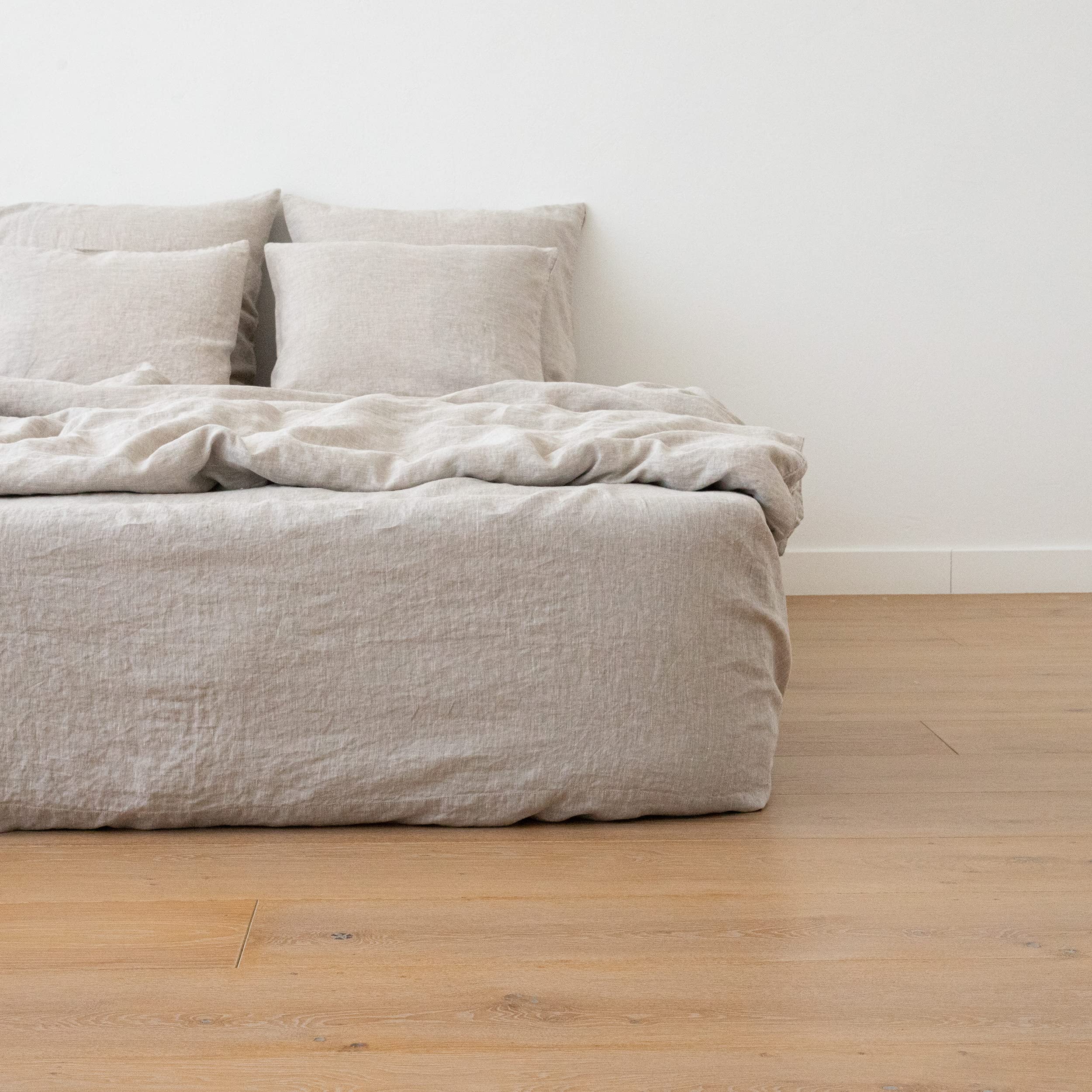 LinenMe Federa in Lino – 2 pezzi - 50 x 80 cm in 100% puro lino lavato naturale – Biancheria da letto in lino traspirante, termoregolatore, ipoallergenico, morbido e resistente - Naturale