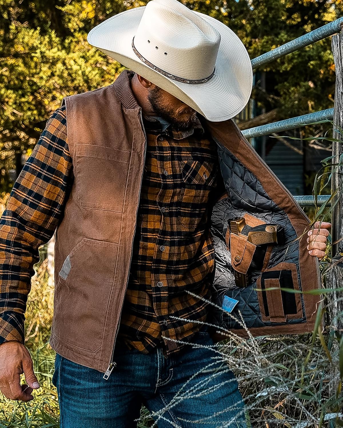 Venado Concealed Carry Vest for Men - Heavy Duty Canvas - Conceal Carry Pockets - Image 4