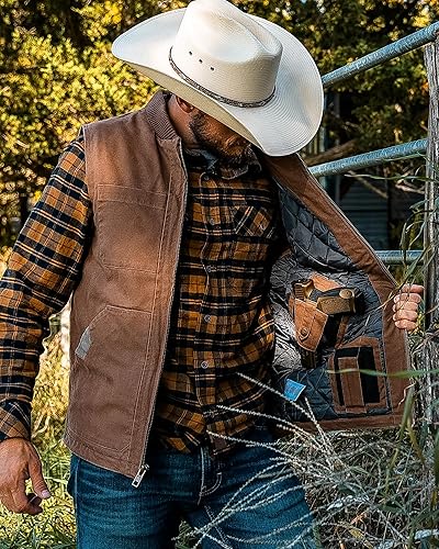 Miniatura 4 de Venado Chaleco de transporte oculto para hombre, lona resistente, bolsillos de transporte ocultos