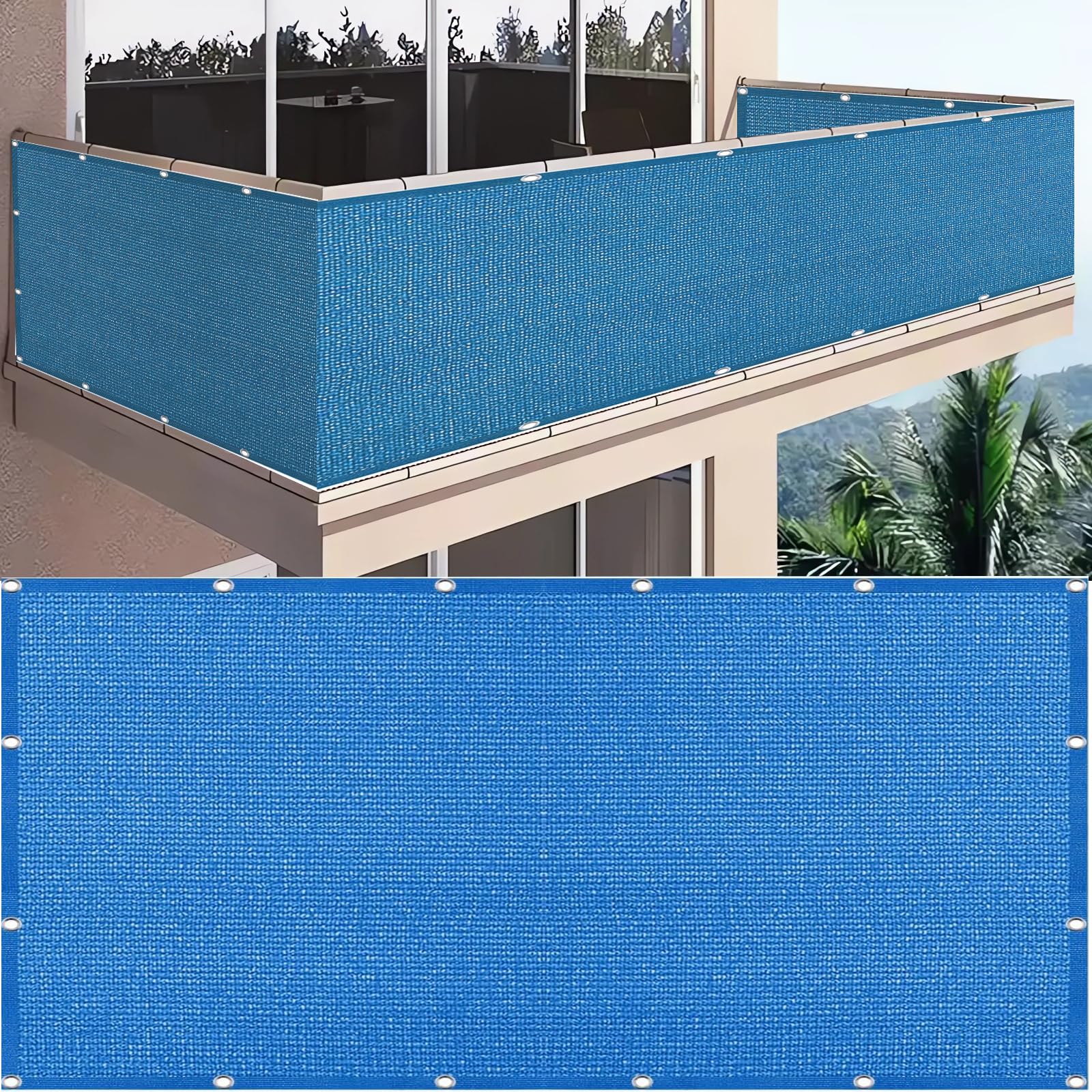 GJZQDKX Privacy Net Fence Screen 4.5m x 19m 180g/m² Weatherproof Balcony Cover Wind Protection for Garden Balcony & Sports Field - Blue Color