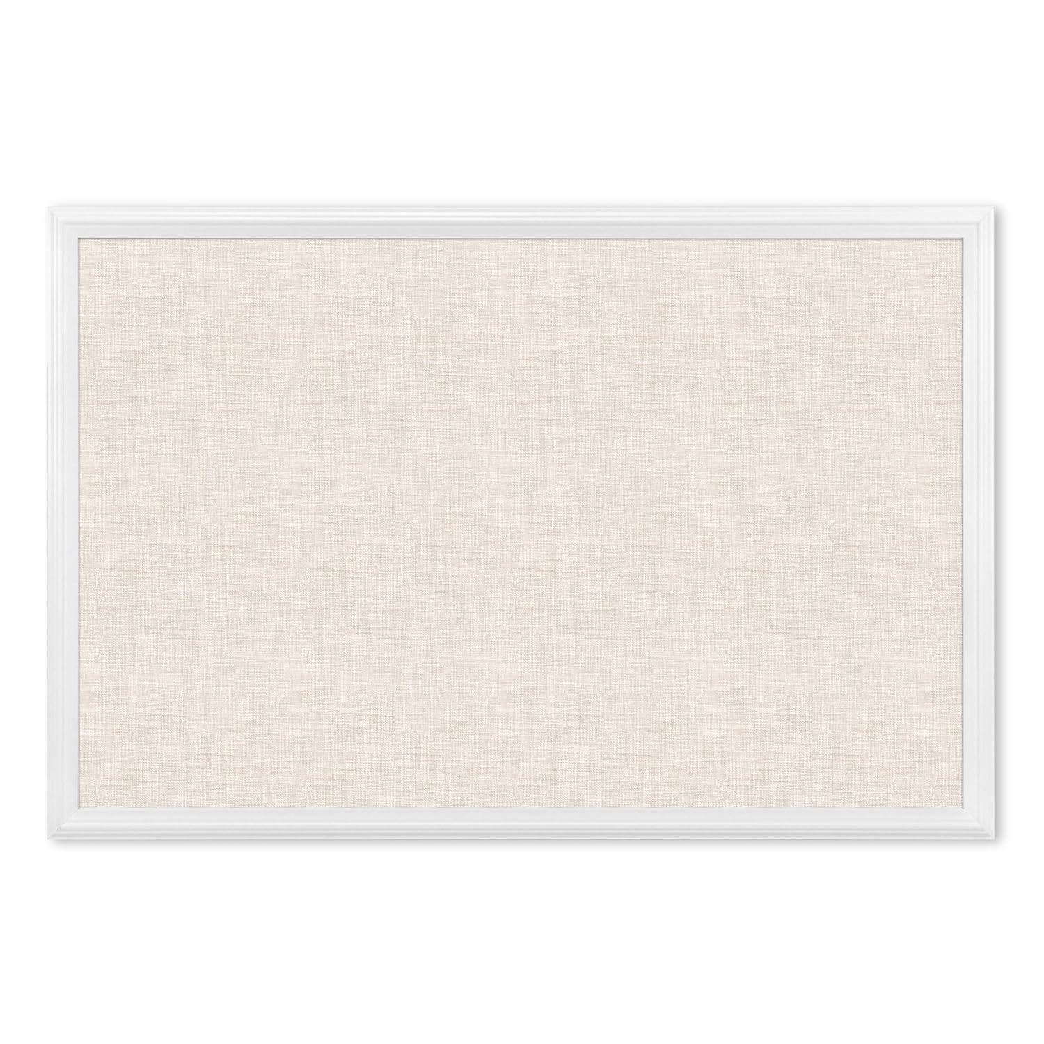U Brands Cork Linen Bulletin Board, 20 x 30 inches, White Wood Frame