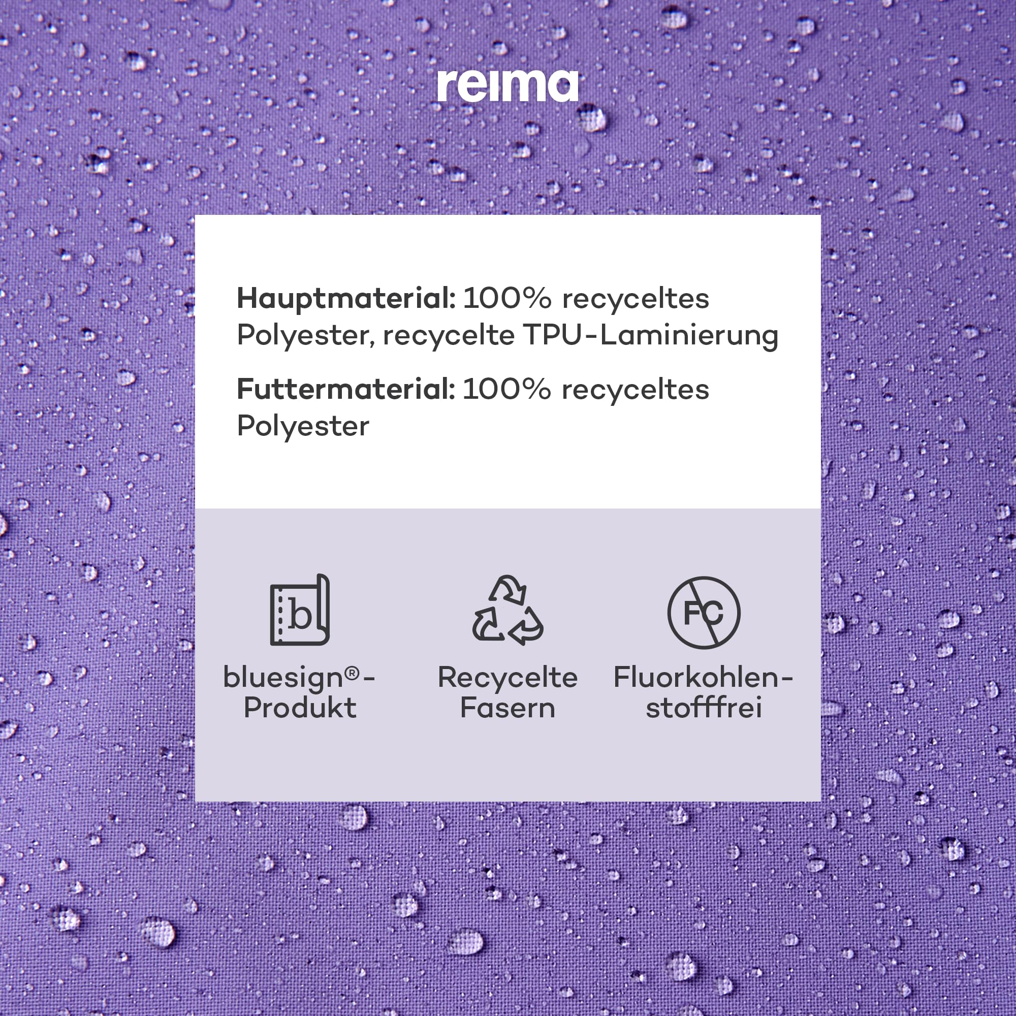 Reima - ReimaTec Salmi wasserdichte Regenjacke für Kinder - Leichte Übergangsjacke für Jungen und Mädchen mit 10.000 mm Schutz, atmungsaktives, winddichtes Material - Blooming Lilac, 122