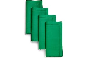 D'Moksha Homes Pure Linen Kelly Green Napkins