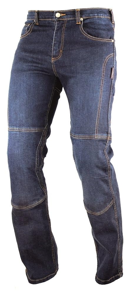 A-Pro Jeans da motociclista con protezioni CE Rinforzi in kevlar Blu 42