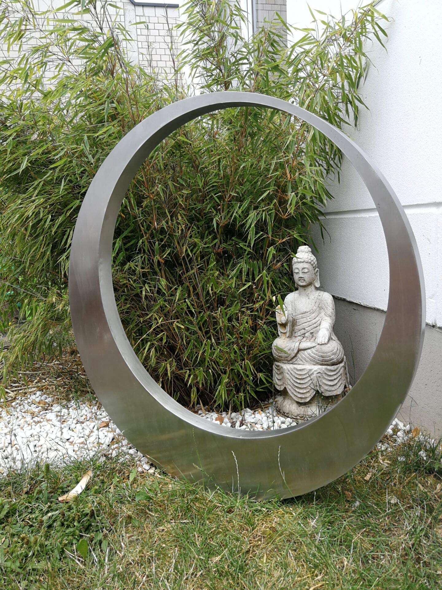 Zen Man Gartenfiguren Aus Edelrost – 3-teiliges Set Mit Vögeln Für Gartendeko