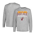 Ultra Game NBA Official Mens Super Soft Supreme Long Sleeve T-Shirt - Unisex, Miami Heat, Heather Gray, Medium