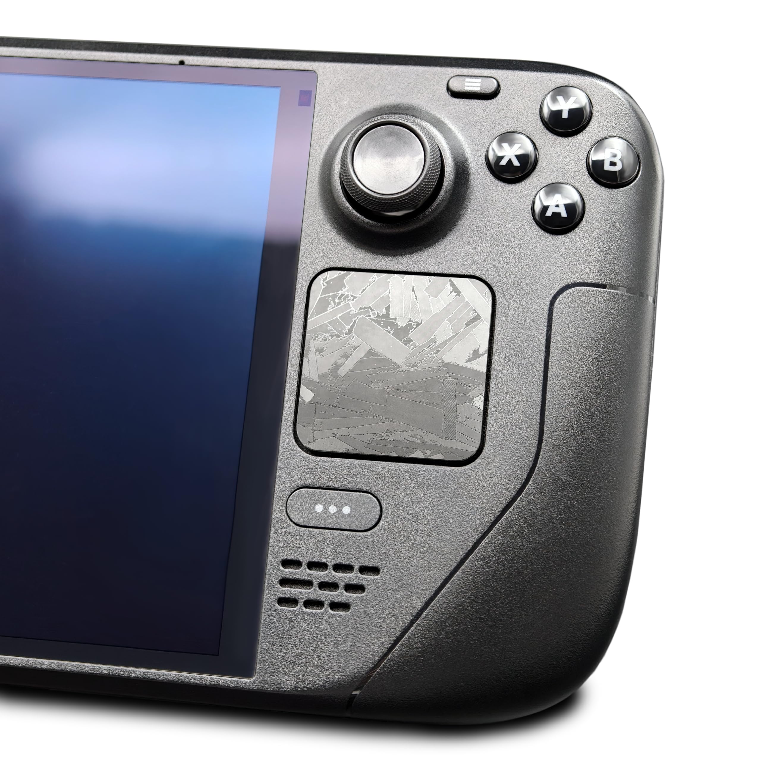 Luck&Link Touchpad Protector Steam Deck, Schutz Haut Textur Aufkleber für steamdeck Touch Trackpads, High End strukturierte Griff Haut(Geschmiedete Kohlefaser-Schwarz, Trackpads) - 3