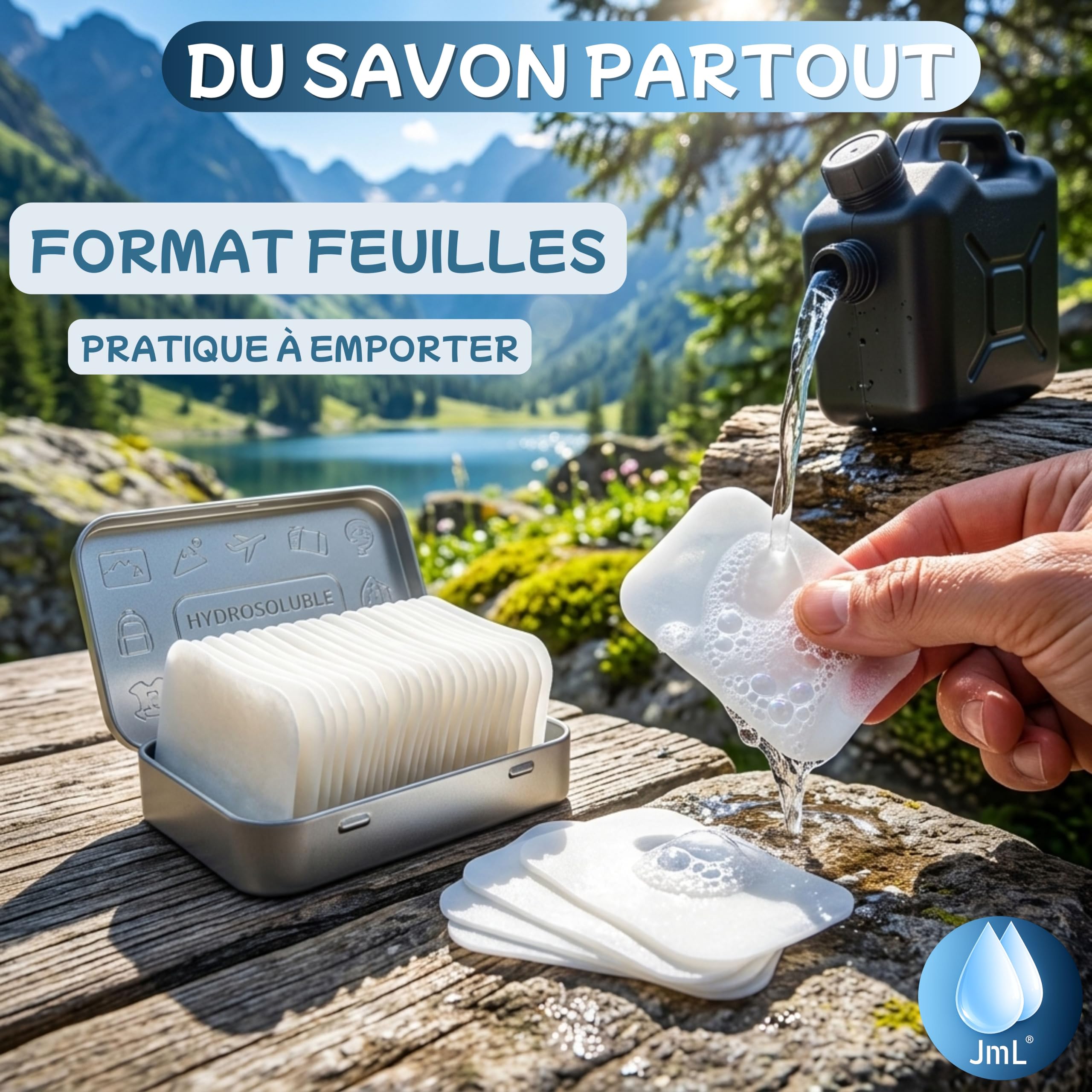 200 Feuilles Savon Hydrosoluble pour Mains JaMoonLBV JmL® Marque Française