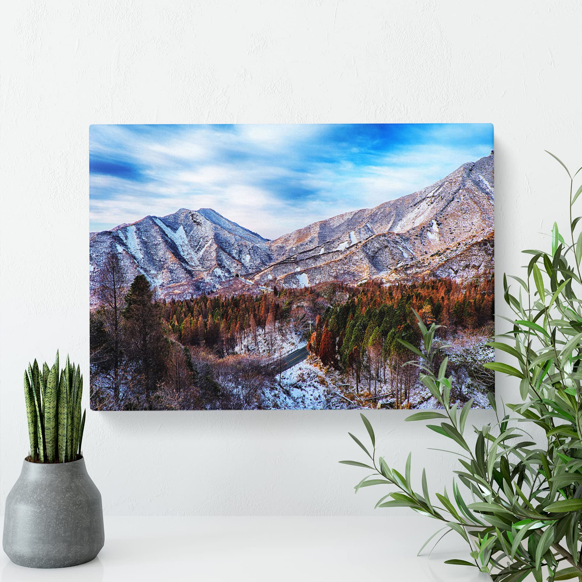 Landscape Aso Kumamoto Japan Mountain No.3 Canvas Print, Mixed, 25L x 50W cm - Image 3