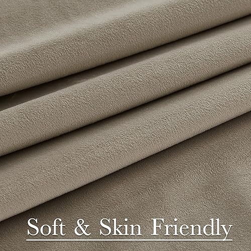 Miniatura 5 de StangH - Cortinas de terciopelo gruesas con aislamiento térmico para oscurecer la habitación, para dormitorio, comedor, sala de estar, con pestaña