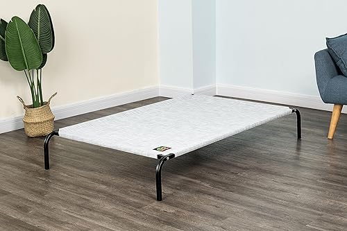 Miniatura 2 de Go Pet Club Cama elevada para mascotas de 55 pulgadas para interiores y exteriores, con malla transpirable en gris claro jaspeado, tamaño XL, para