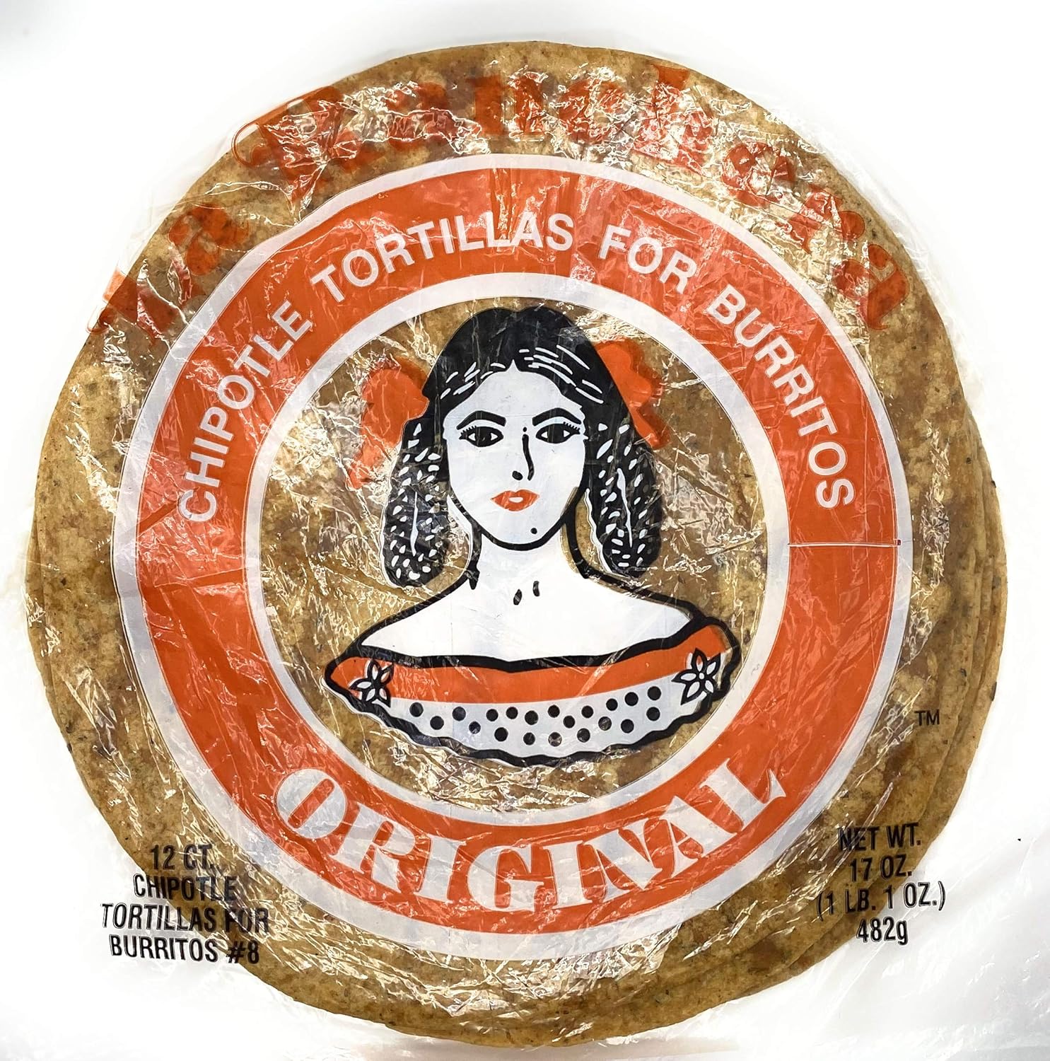 La Ranchera 8 inch Chipotle Tortillas 12 CT, REAL CHIPOTLE