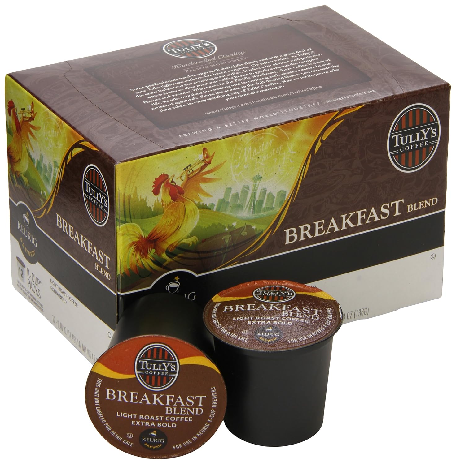Tully's Coffee Breakfast Blend, Keurig K-Cups, 72 Count