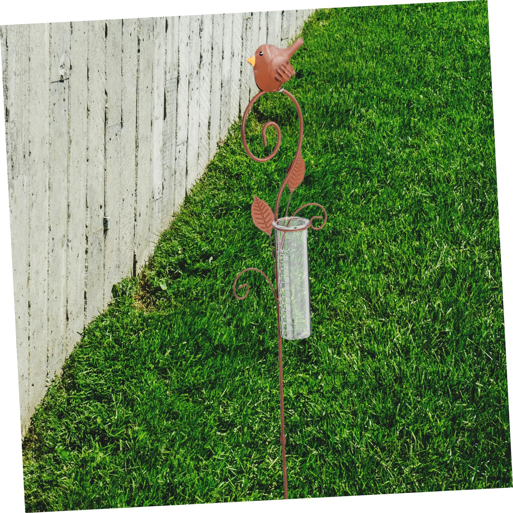TOYANDONA Regenmesser aus Eisen und Glas für Garten und Rasen, Braun