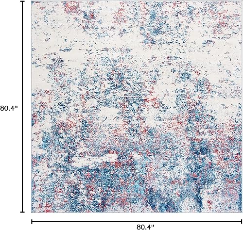 Miniatura 197 de SAFAVIEH Brentwood Collection - Alfombra de área de 9 x 12 pies, gris claro y azul, diseño abstracto moderno, no desprende pelusa y de fácil azul