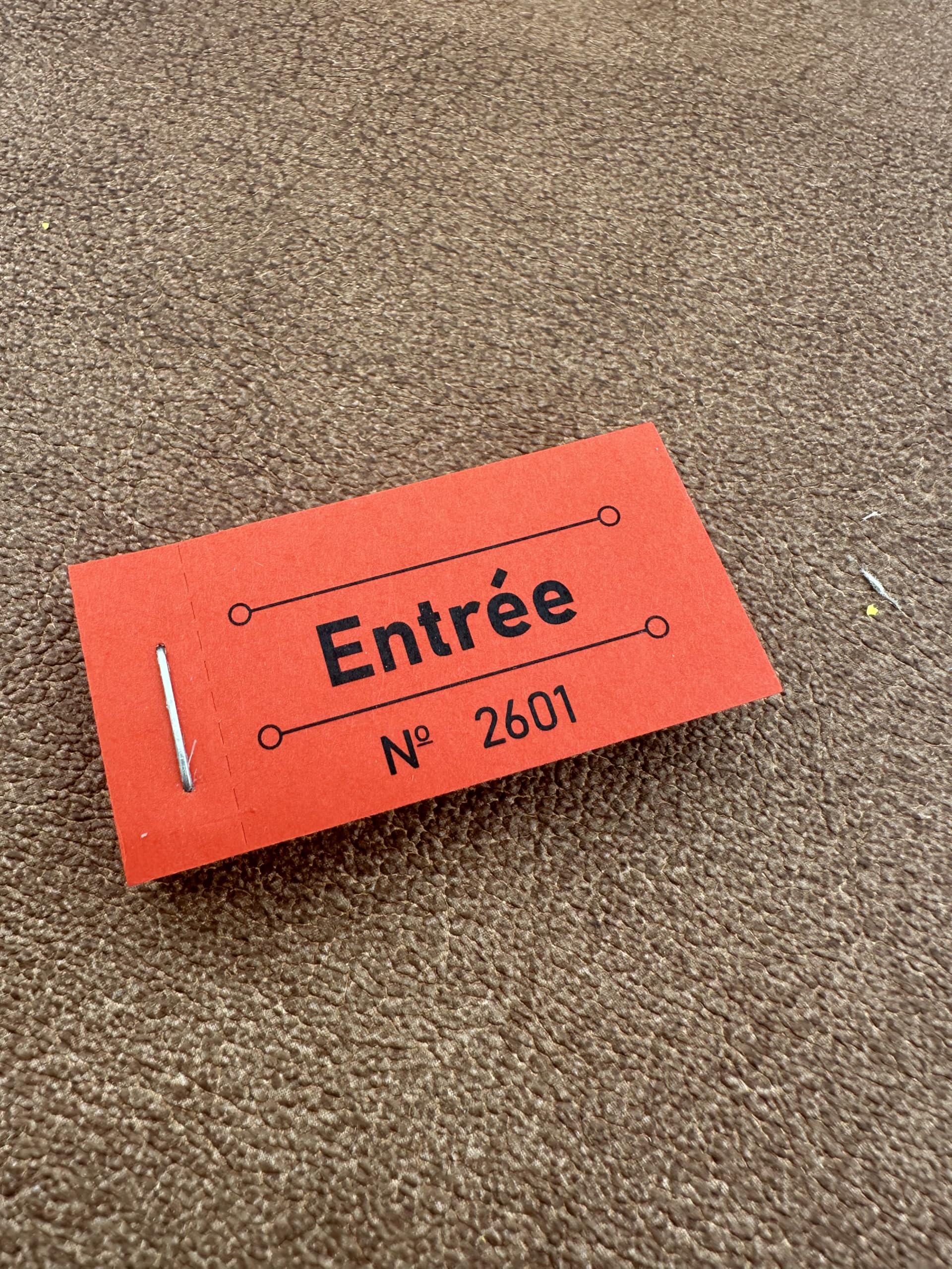 CombiCraft carnet de tickets entrée en rouge, 250 tickets, avec numérotation, 50 x 30 mm, faciles à déchirer, pour tout type d'événement
