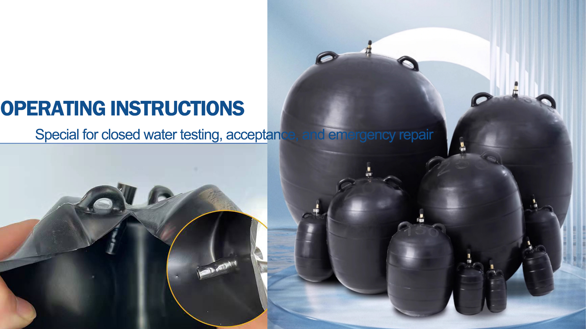 Multipurpose Inflatable Pipe Plug – Air Bladder Balloon For Sewer Line Testing & Maintenance, 50mm To 200mm Sizes Available, Manual Hand Pump