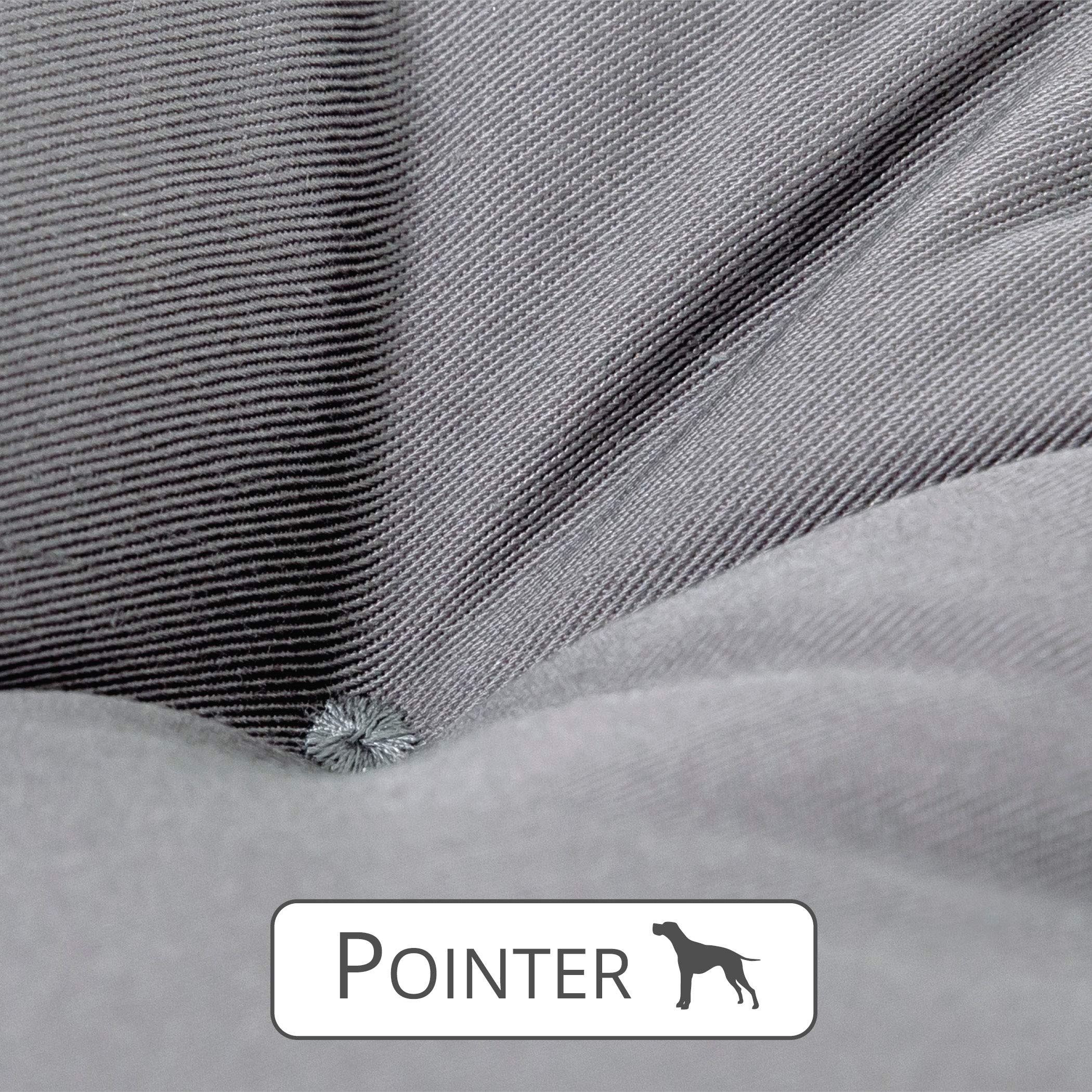 Pointer | Urban Hundekissen Kleine Hunde, 50x40 cm - Orthopädisches Hundebett Waschbar bis 95°C, Geruchsfrei, Robust, Indoor & Outdoor, Made in Germany (M - 50x40 cm, Hellgrau)