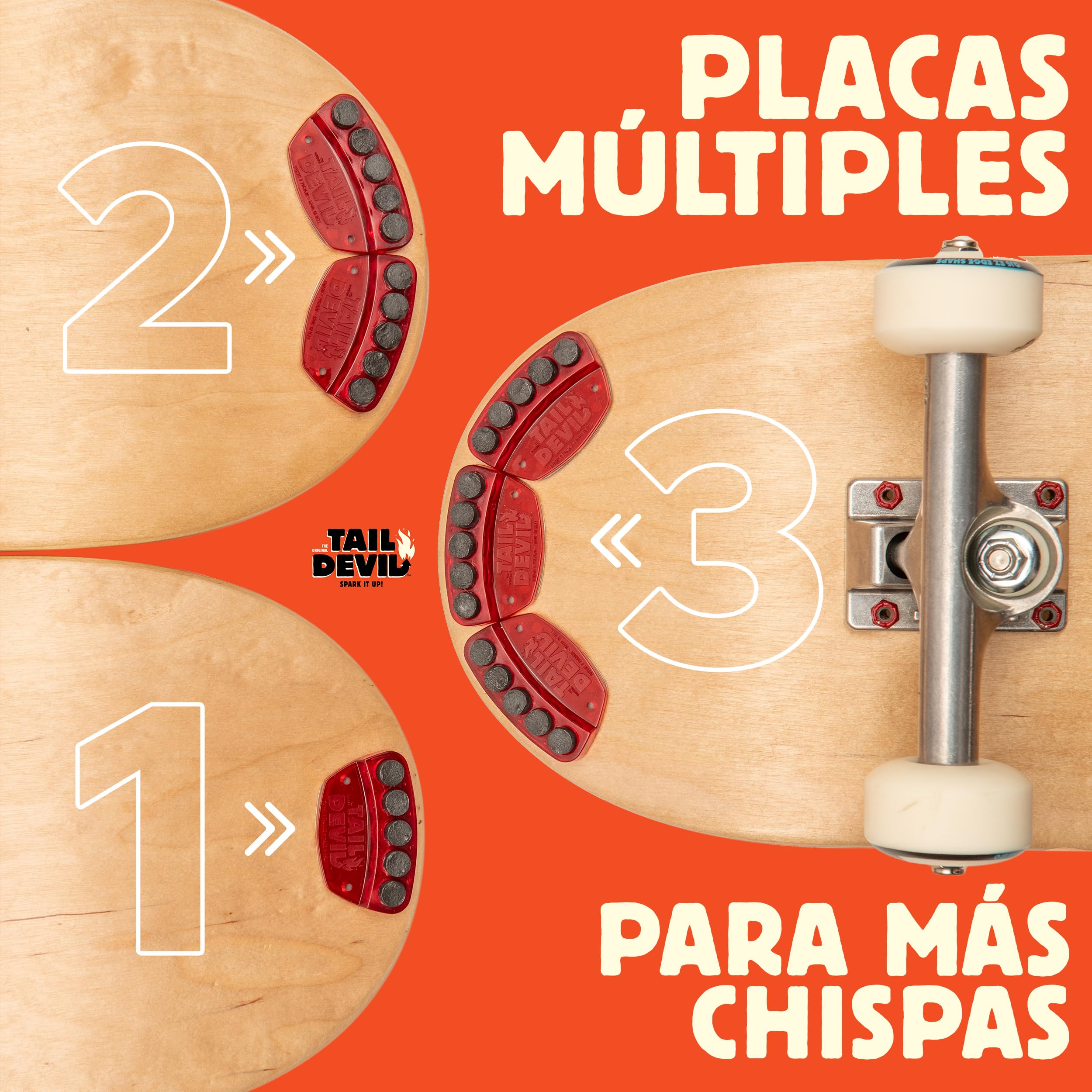 Tail Devil Spark It Up! Placas de Chispa para Skateboard para Niño y Adulto