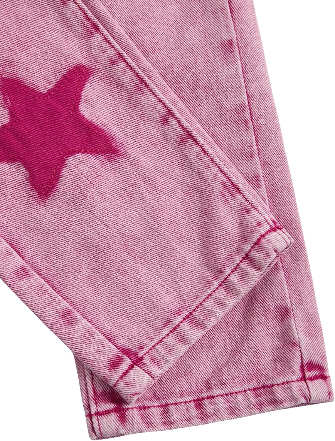 WDIRARA Toddler Girl's Star Print High Waisted Jeans Denim Pants with Pockets - Image 6