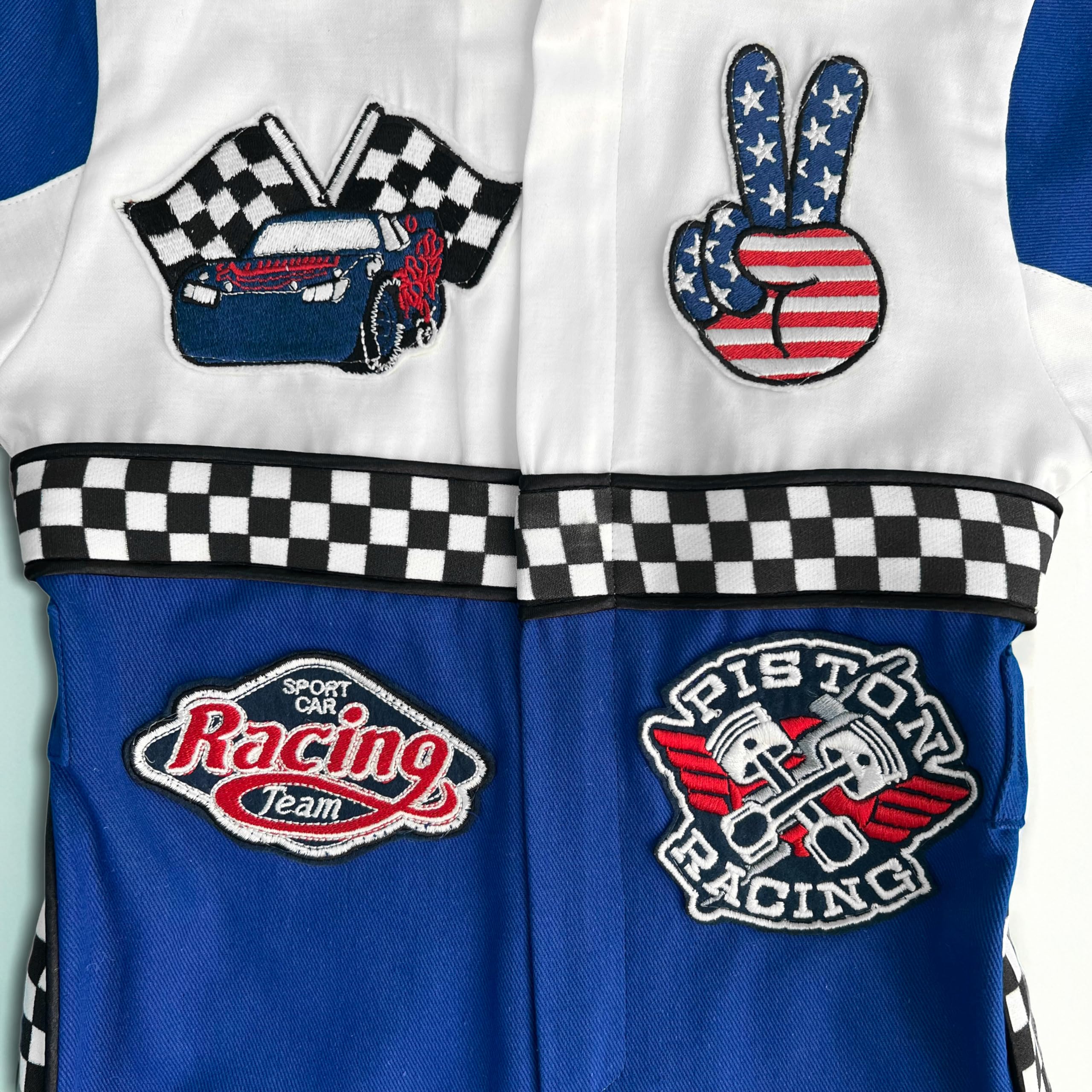 Costumes Club Personalized Handmade Race Car Driver Costume for Toddlers (3T, Blue), 3 Years - Image 4