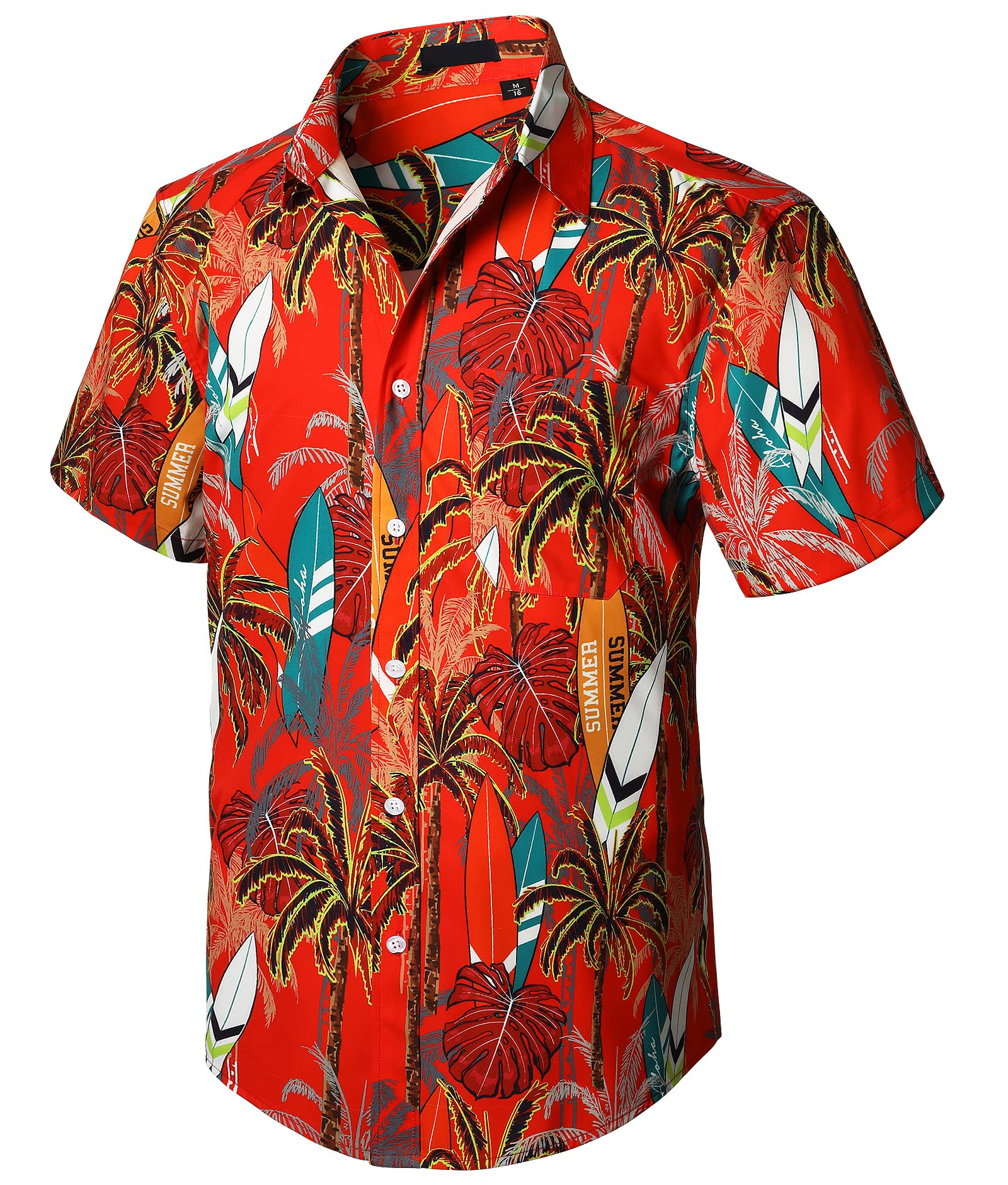 Enlision Hawaiian Shirt for Men Short Sleeve Button Down Floral Funky Casual Flowers Palm Tree Pineapple Print Shirt for Beach Holiday Hawaii Shirts Unisex