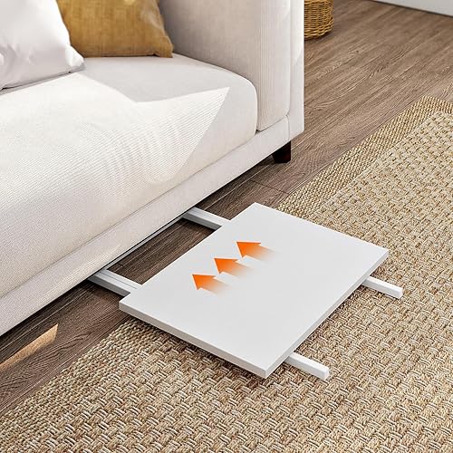 Miniatura 16 de HOOBRO Bandeja plegable para TV, mesa de aperitivos estable para espacios pequeños, mesa auxiliar portátil para sofá, fácil montaje y Mármol +