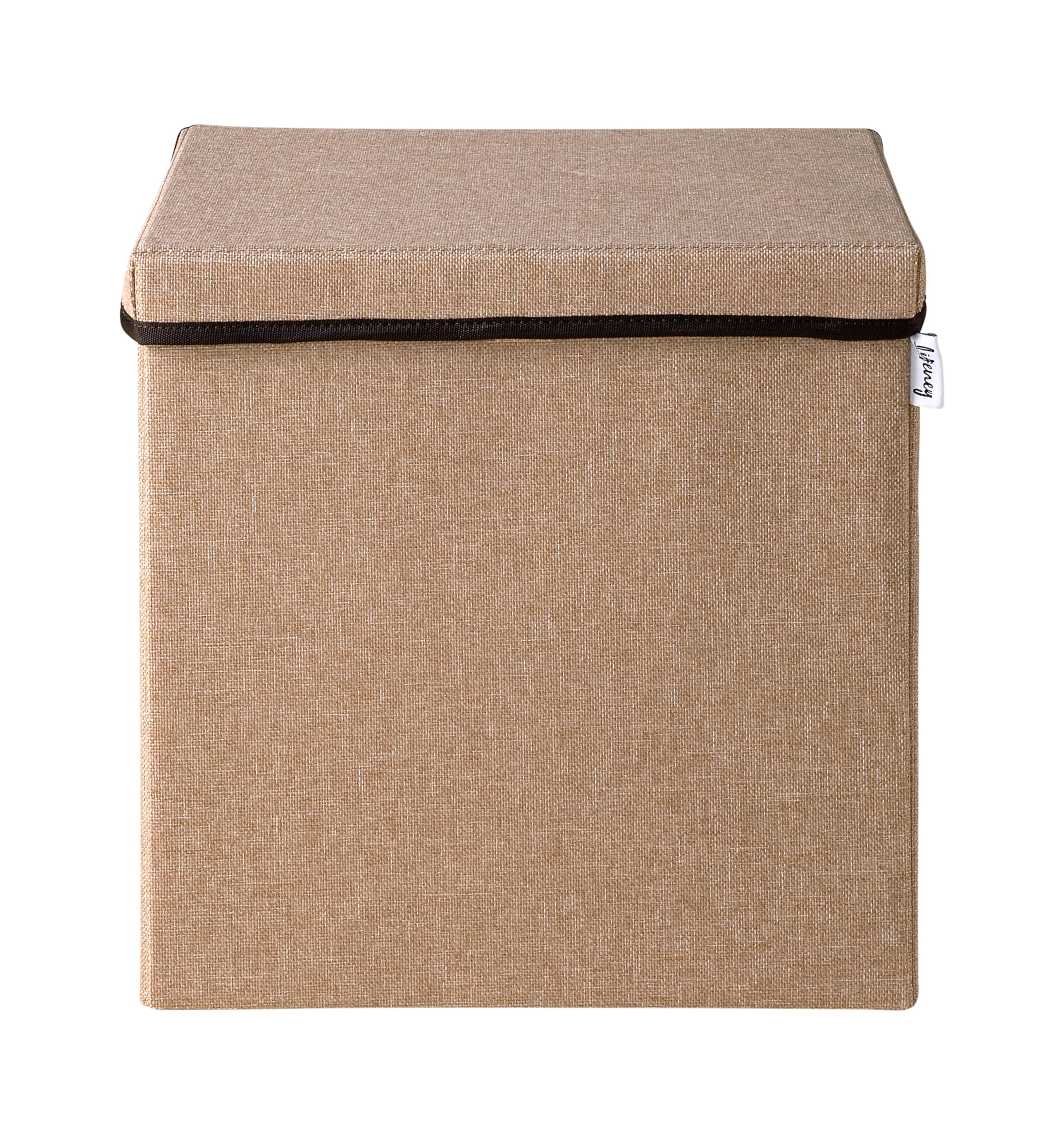 LIFENEY Storage Box with Lid in Brown I Foldable Toy Box Suitable for Cube Shelves I Organiser Box for Children's Room I Storage Basket Children