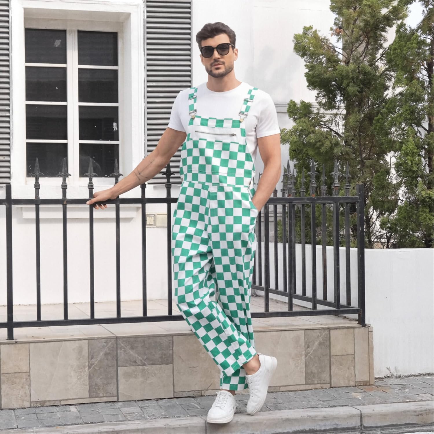 Men Overalls St Patrick Day Overalls USA Overall Checkered Overall Men Women Game Bibs Coveralls Pant Jumpsuit - Image 6