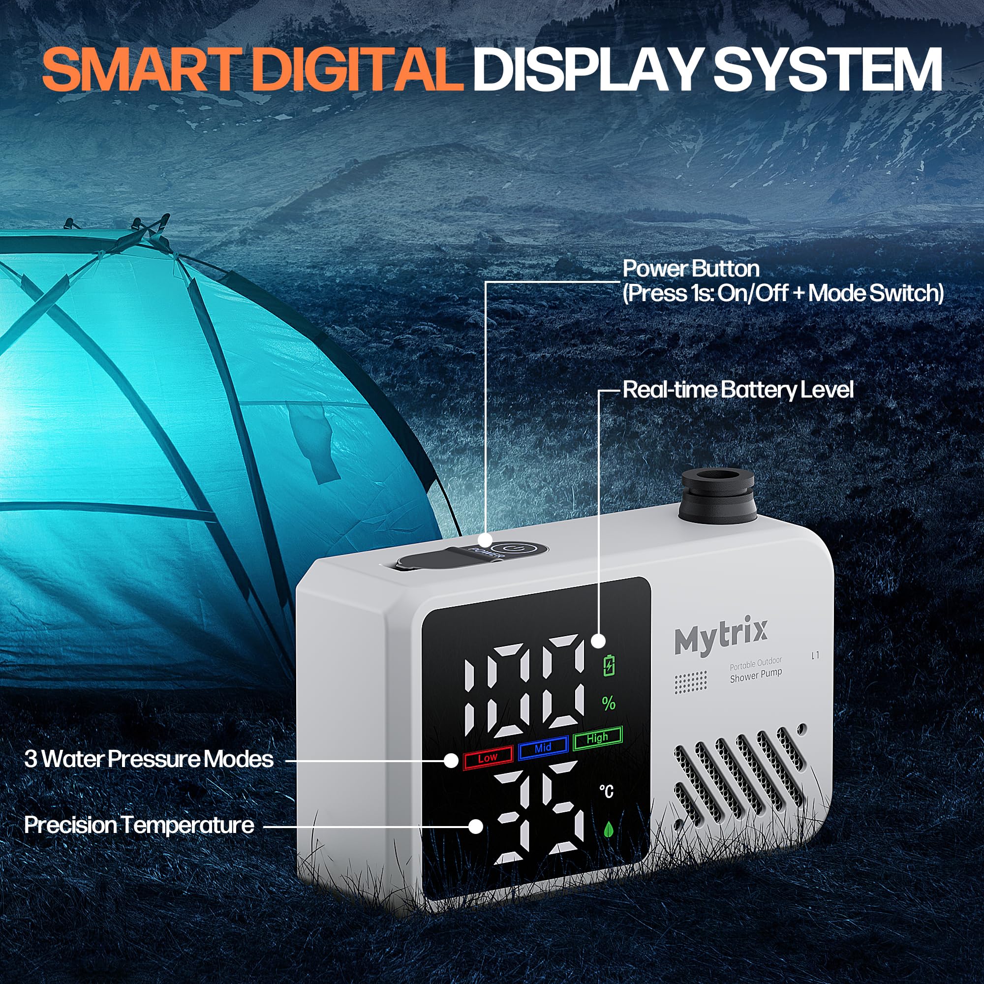 Mytrix Ensemble de douche de camping (blanc)