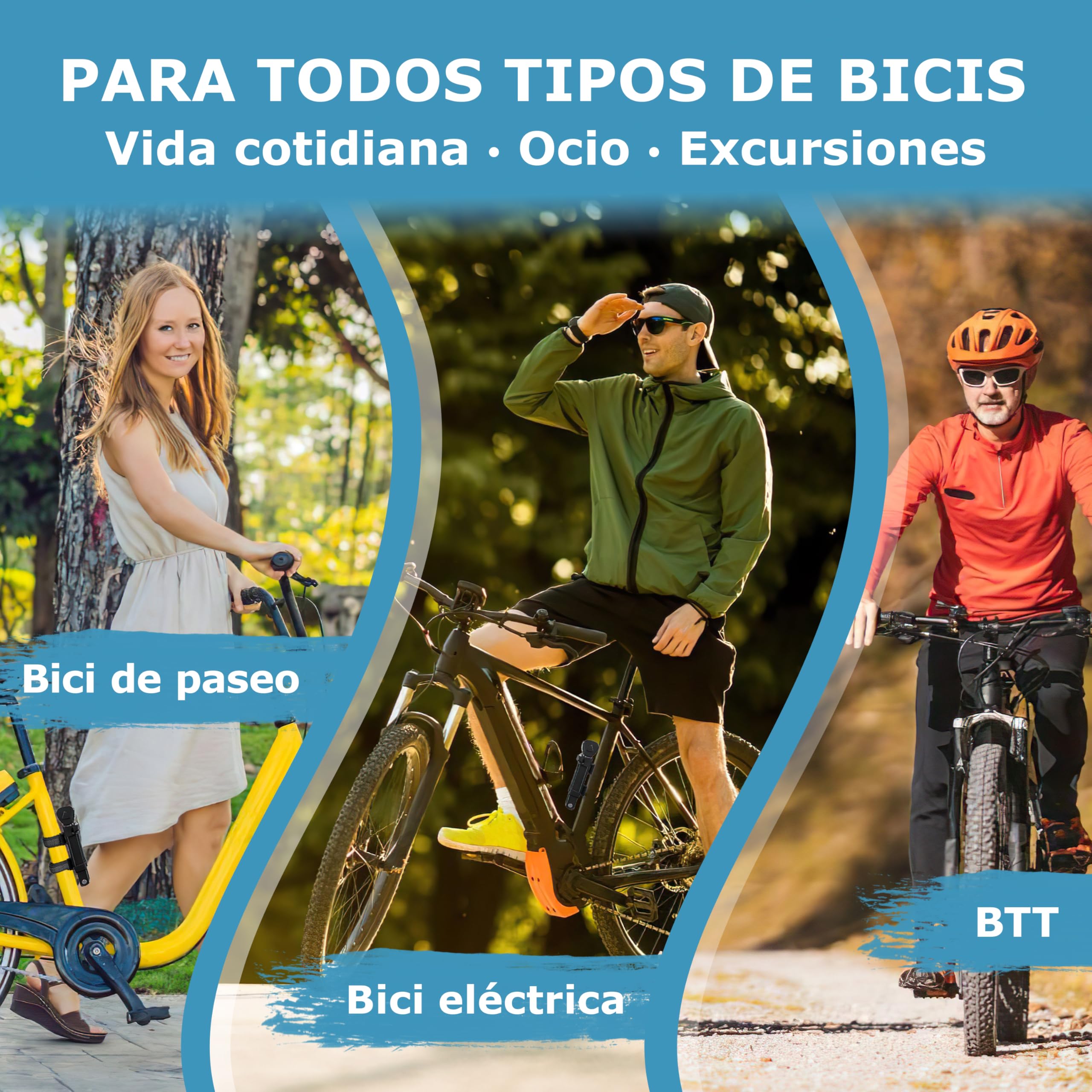 Widder Antirrobo de bicicleta muy seguro Candado plegable 120cm con 4 llaves | para bici, con soporte | ideal como antirrobo de bicicleta para e‑bike, patinete eléctrico, bicicletas & bike lock