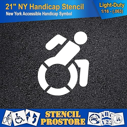 Miniatura 7 de Plantillas de pavimento  21 pulgadas  Plantilla de símbolo de icono accesible  21 pulgadas x 17 pulgadas x 18 pulgadas (128 mil)  Grado profesional