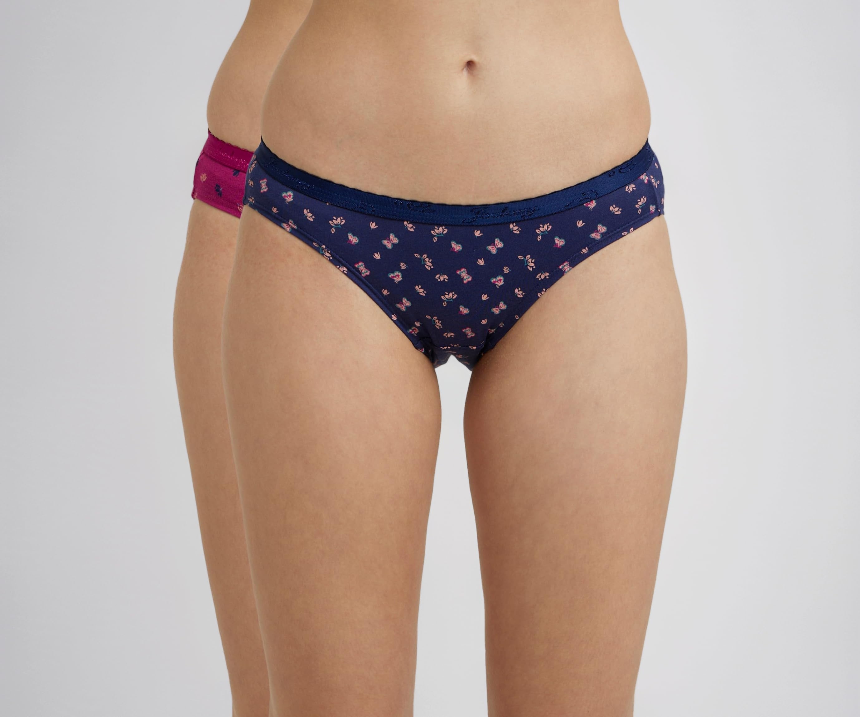 1525 Women Cotton Bikini (Pack of 2, Colors & Prints May Vary)