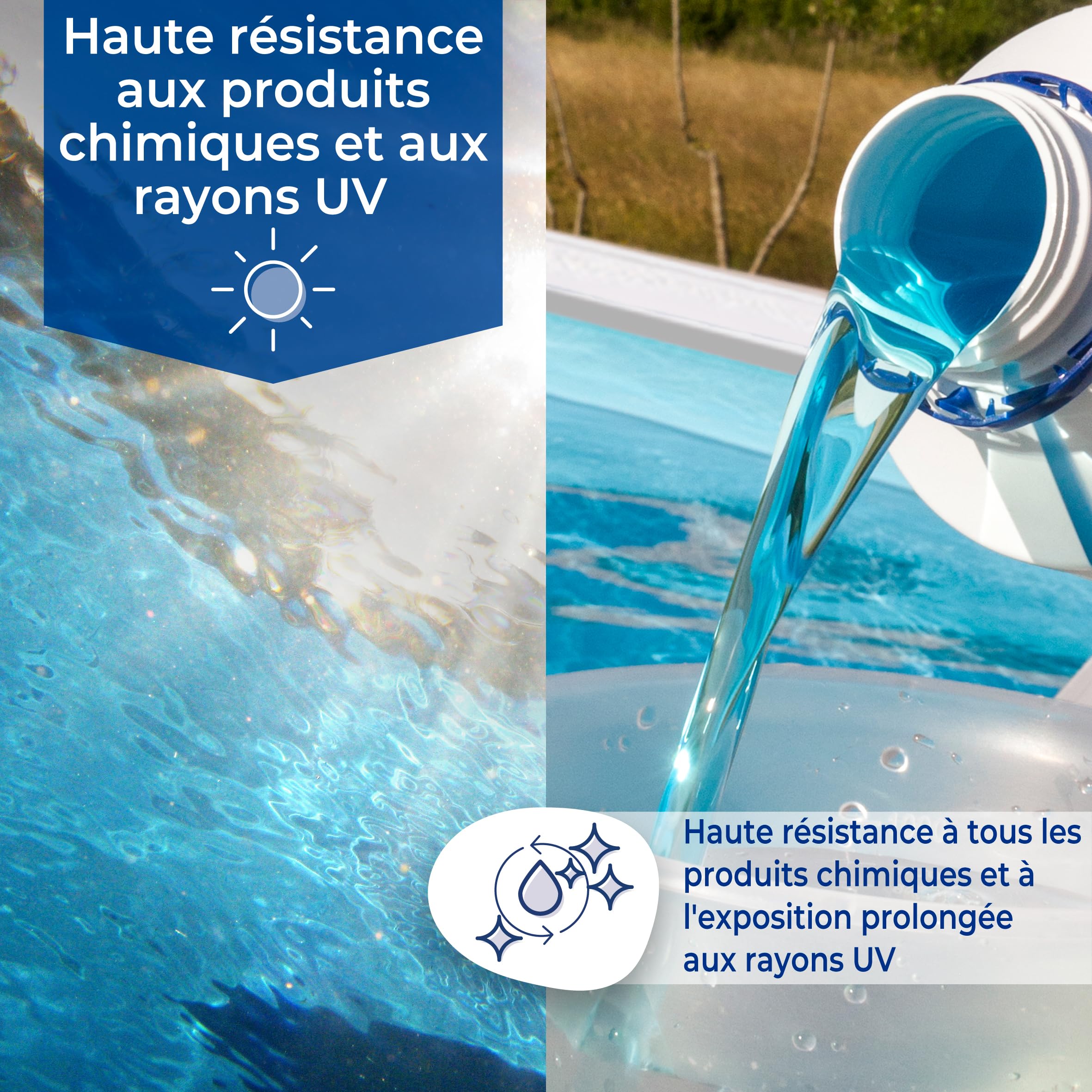 GRE FSPR350 - Liner uni Bleu pour piscines Rondes Ø350 H:120cm, épaisseur 30/100e, système Overlap
