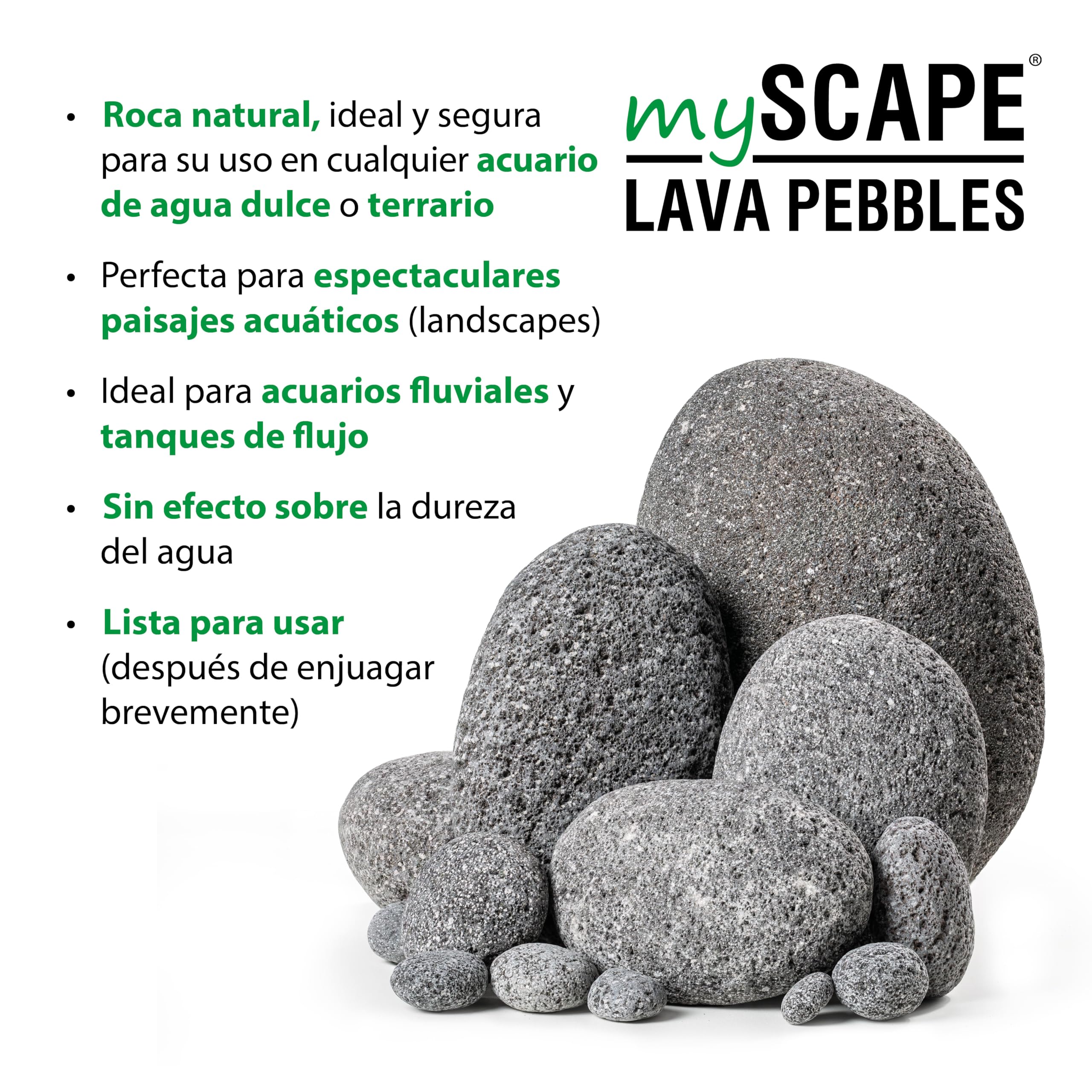 ARKA mySCAPE-Lava Pebbles - Piedras de paisajismo acuático para acuarios de Agua Dulce - Aprox. 150-200 mm - Contenido: 10 kg