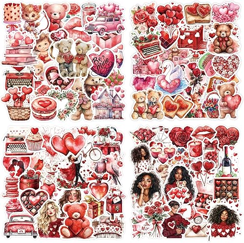 Miniatura 10 de 140 unidades de calcomanías de vinilo neón - calcomanías impermeables, bonitas, lindas y estéticas para niños, adolescentes y adultos | decoración