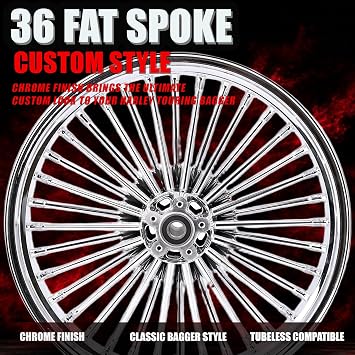 TOFR 21x3.5 Fat Spoke Chrome Front Wheel For Harley Touring Baggers 09-25