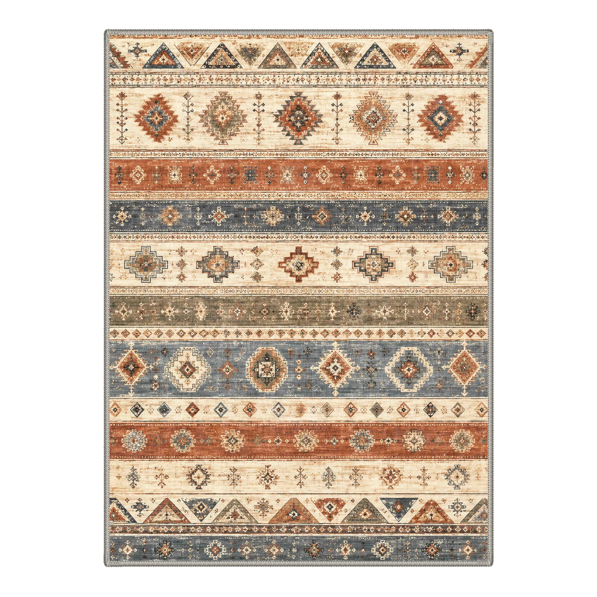 GENIMO Waschbarer Teppich Boho Ochre Diamond 160x230cm Kueche