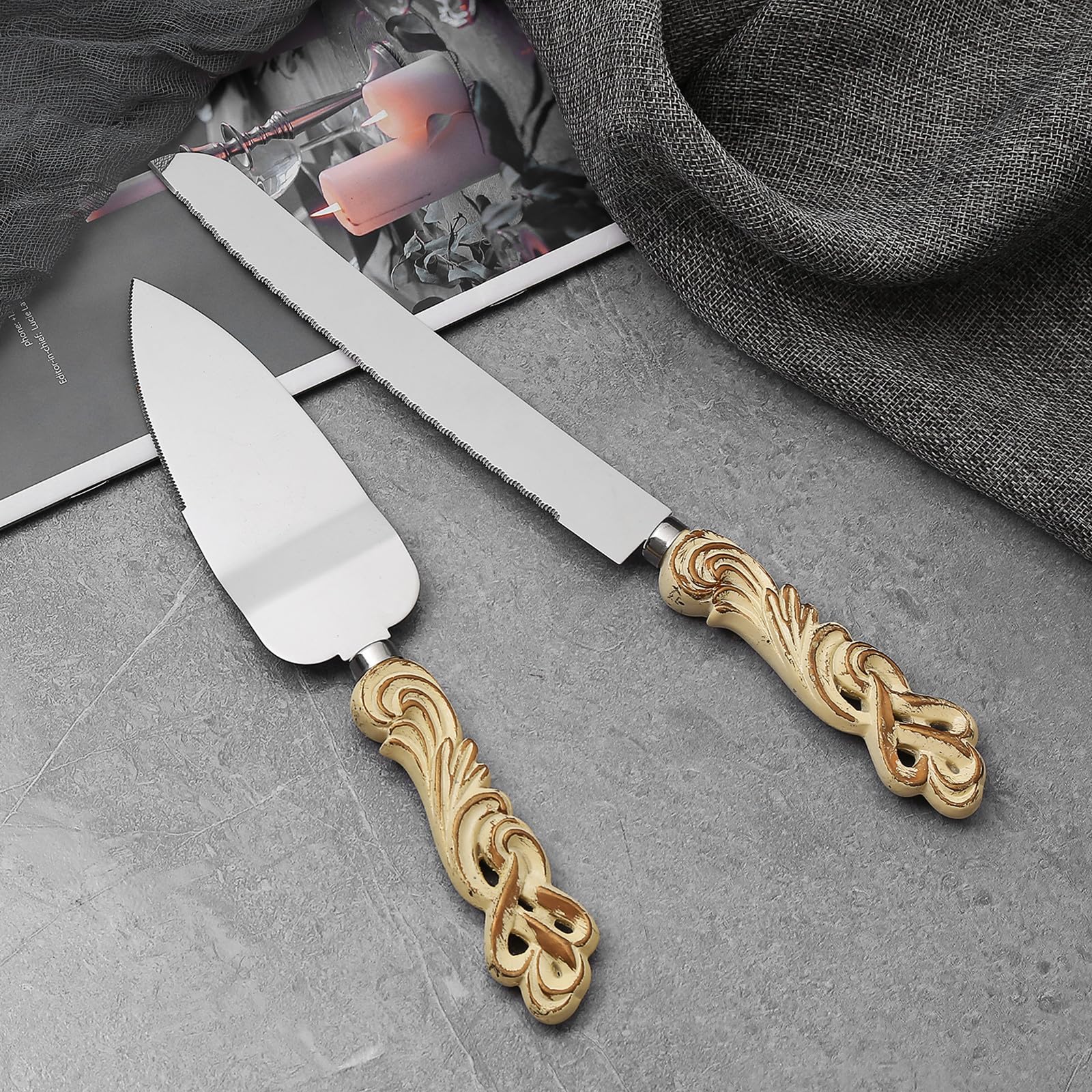 Amazon | SWTOOL ウェディングケーキナイフとサーバーセット