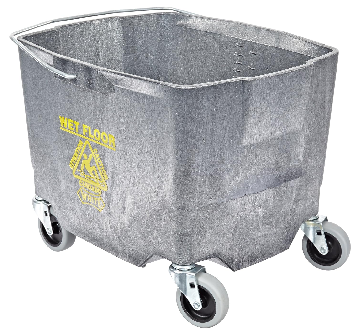 Impact 2635-3G Polyethylene Mop Bucket with 3" Casters, 26-35 qt Capacity, 18-3/8" Length x 15-15/16" Width x 14" Height, Gray