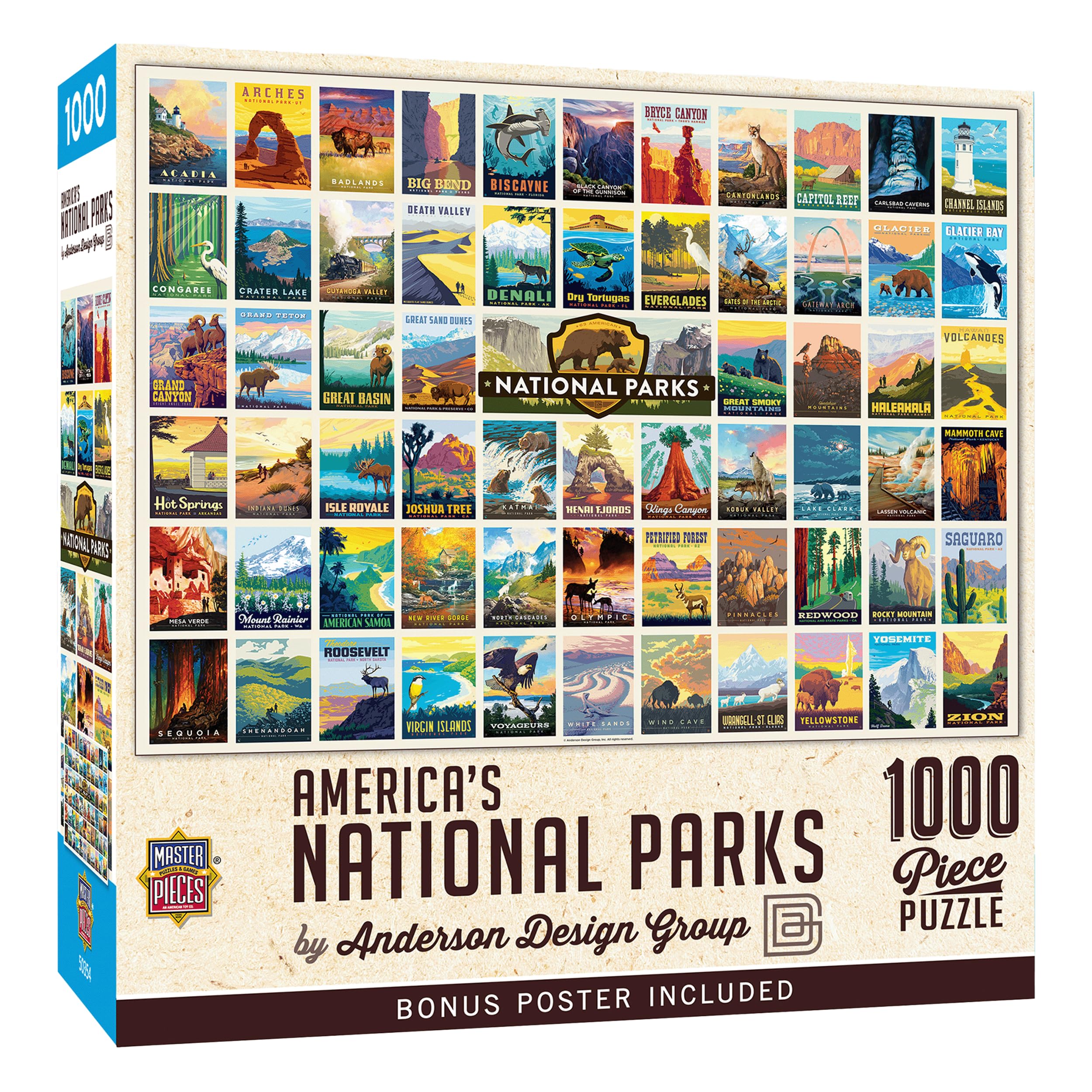 ジグソーパズル 62 National Parks Posters Jigsaw Puzzle 62 National Parks Posters 1000 Piece Jigsaw Puzzle (New, Sealed