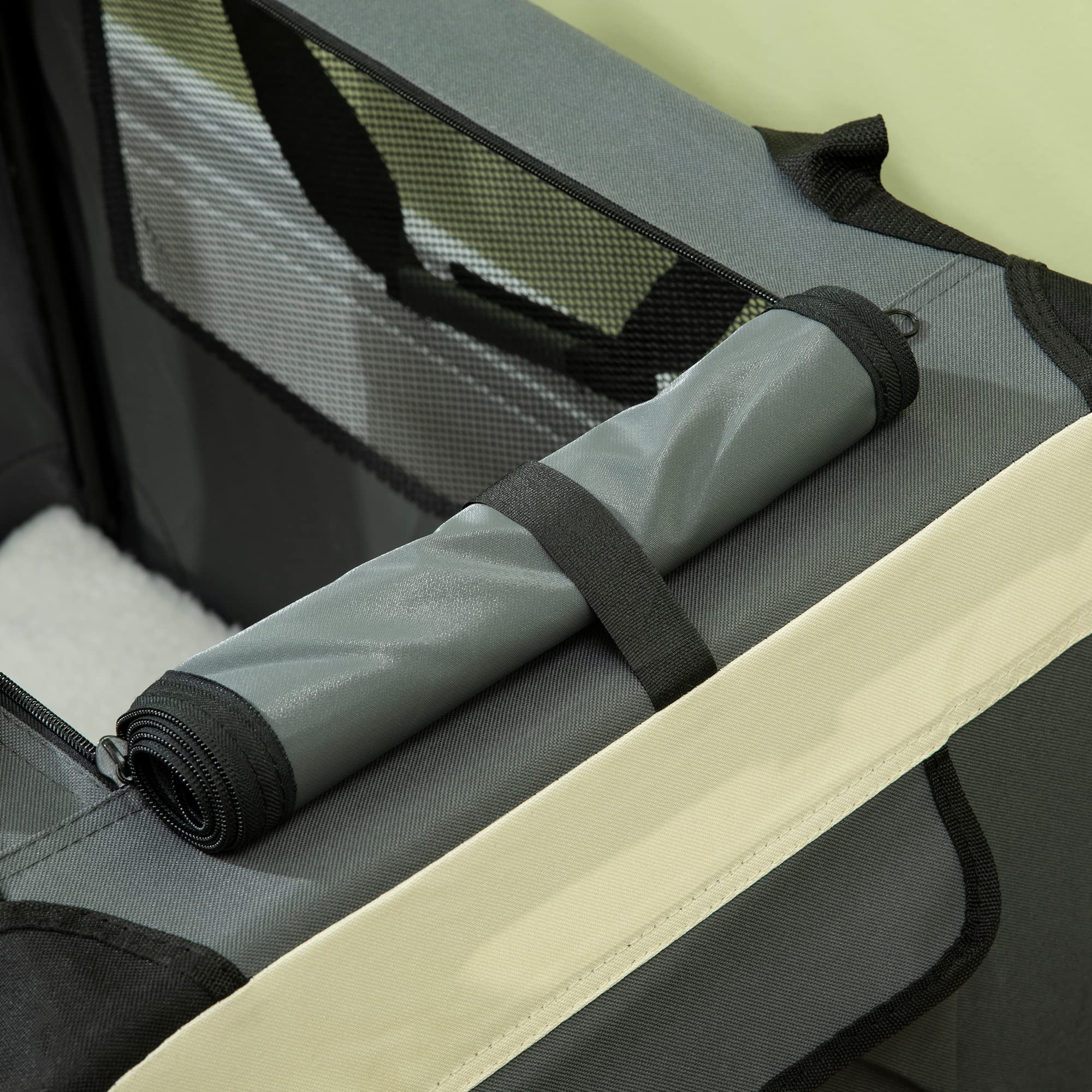 PawHut Bolsa de transporte plegable para mascotas de 70 cm, caja de viaje suave, transportador portátil para gatos con cojín, para gatos y perros pequeños, gris