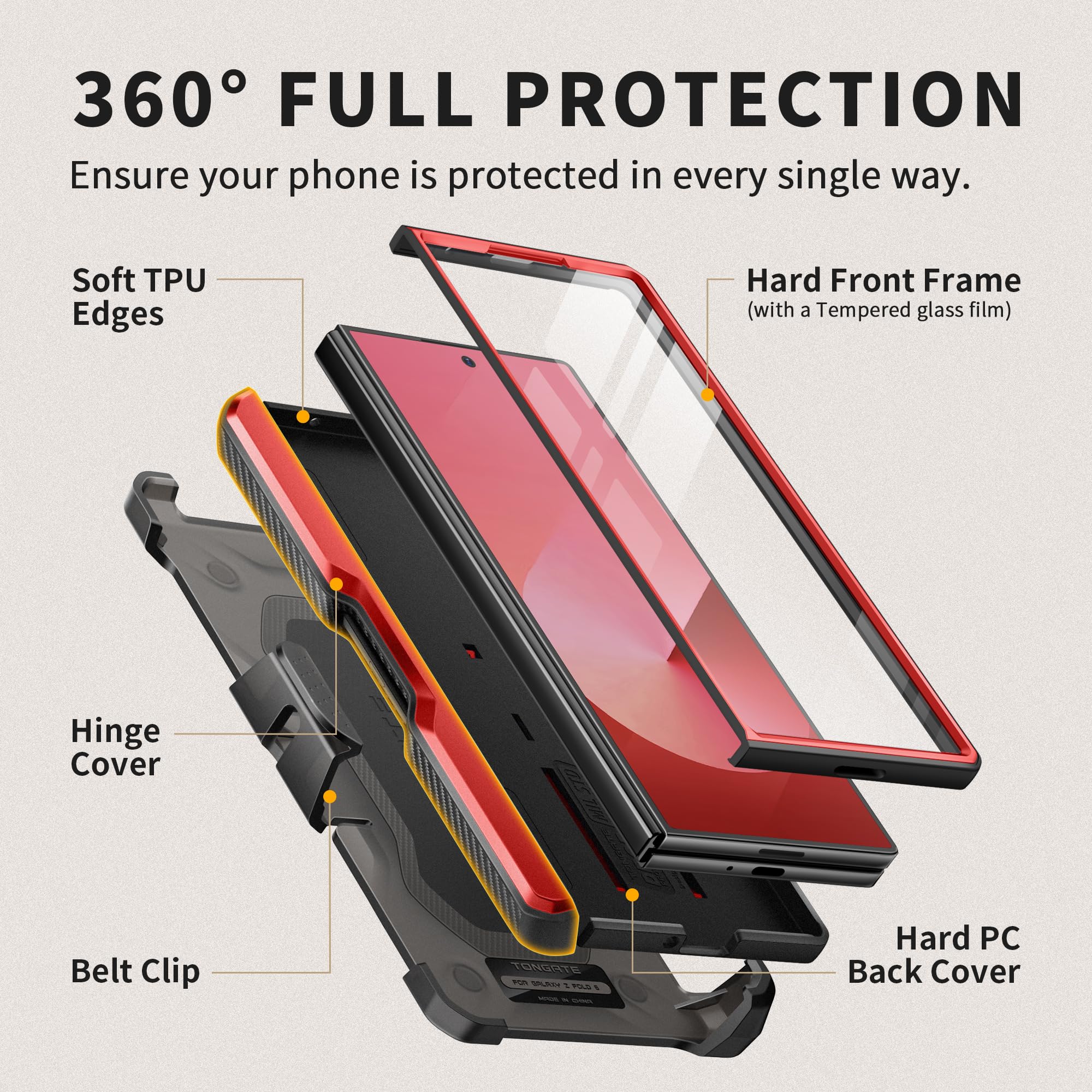 Samsung Galaxy Z Fold 5 Hoesje met magnetische ringhouder zwart - koop