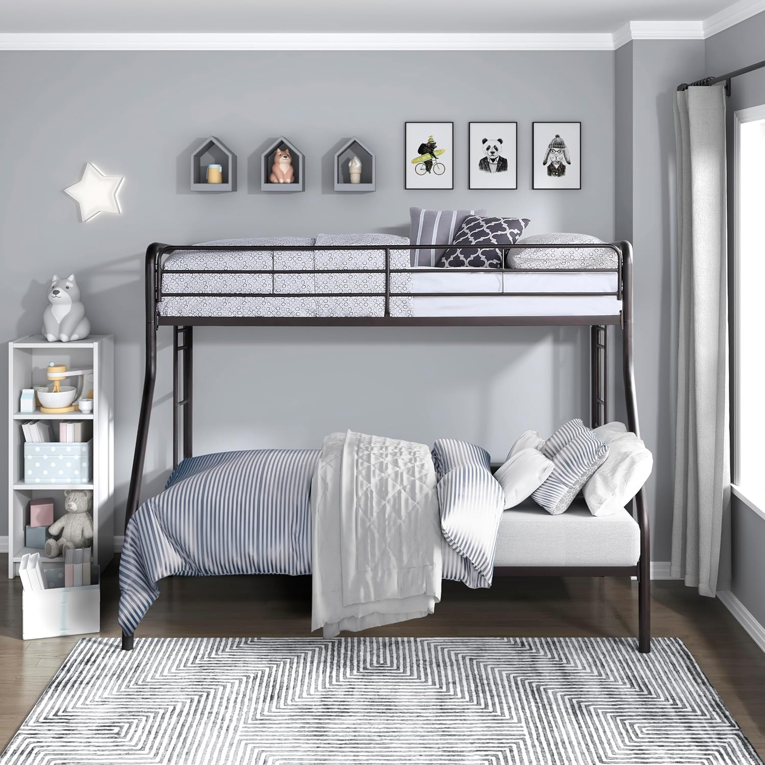 Lexicon Rayne Metal Bunk Bed, Twin/Twin, Dark Bronze