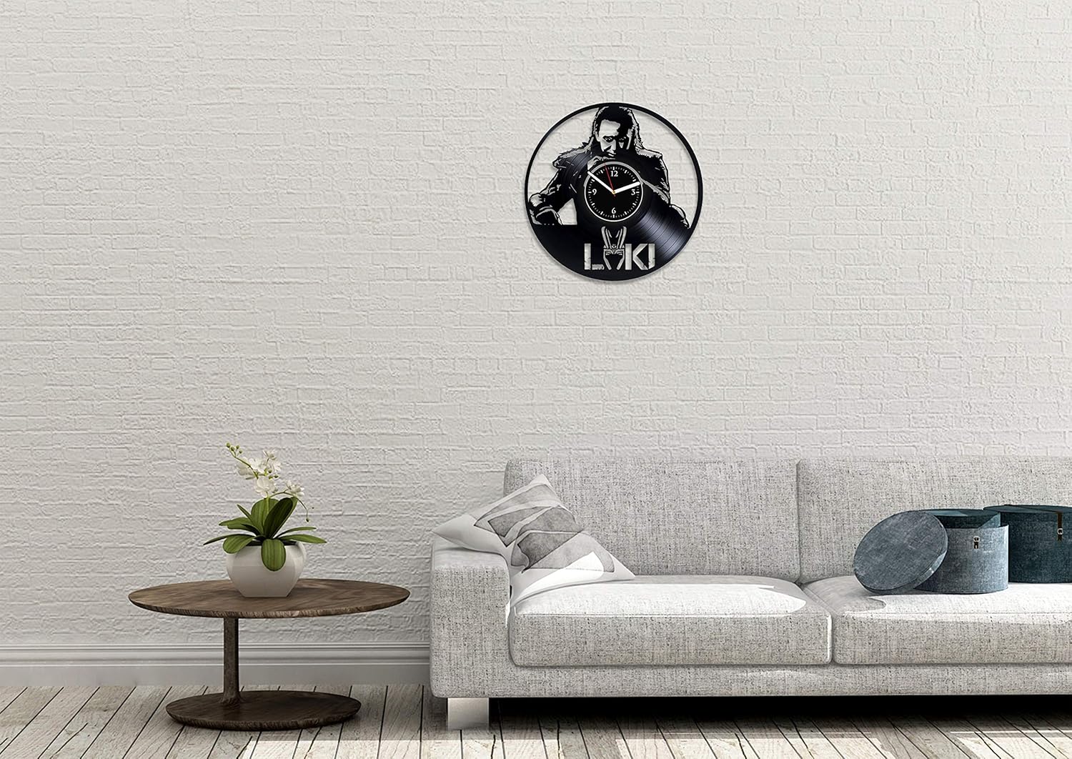 Clock Loki Vinyl Wall Clock Comics Home Decor Loki Vinyl Art Loki Xmas Idea for Man Comics Vinyl Record Clock Avenger for Woman Loki Wall Clock Large Comics Wall Art