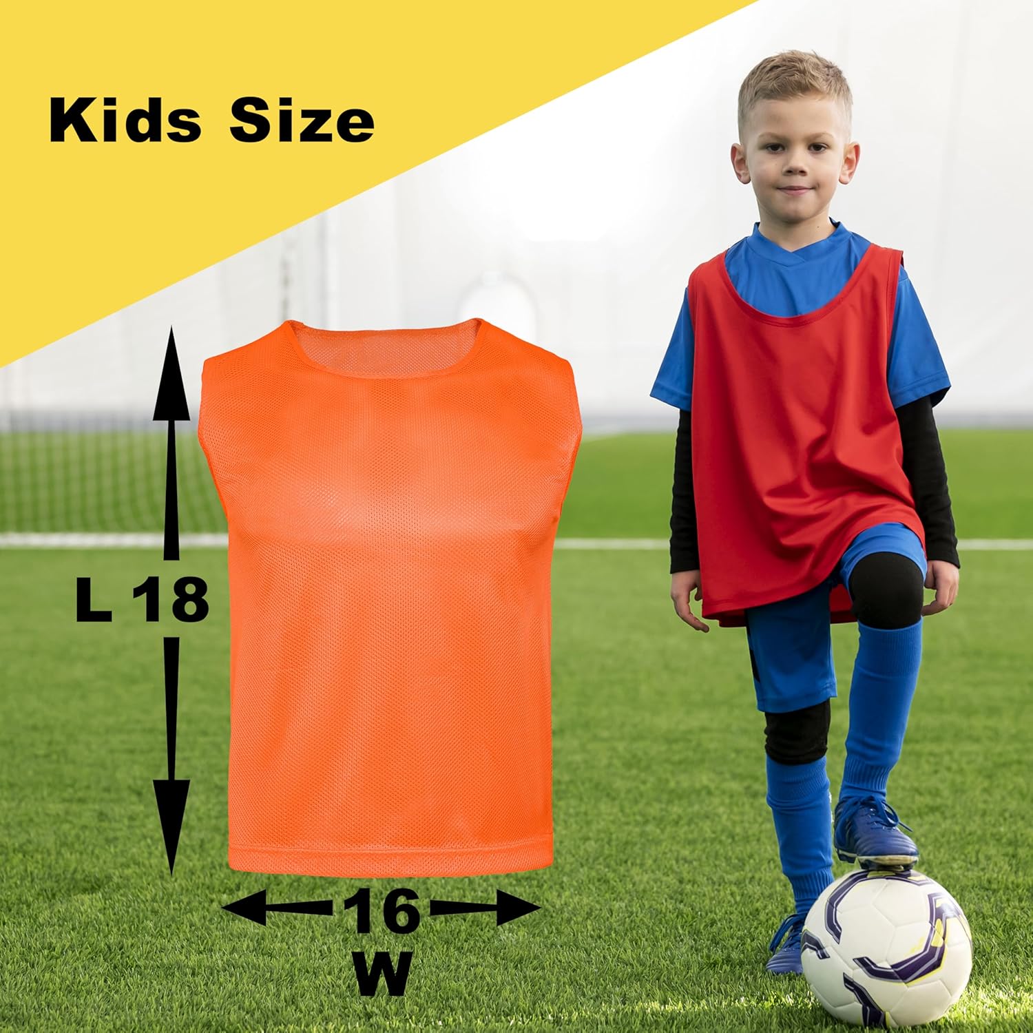 Youth Scrimmage Vests & Soccer Pennies – Breathable Mesh Soccer Pinnies, Pennies for Sports Youth