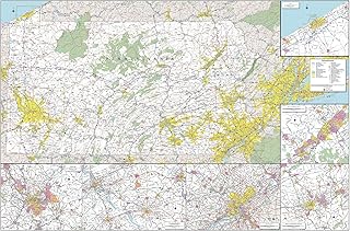 MapSherpa: Pennsylvania State Wall Map - Extra Large - 40 x 60 inch Poster - Front Lamination